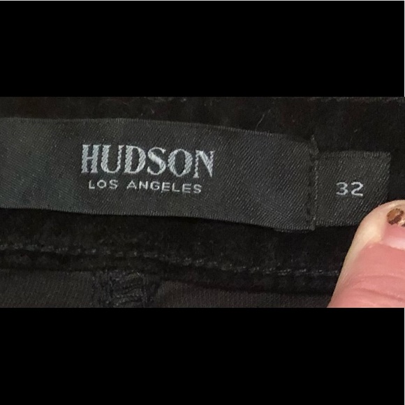 Hudson Los Angeles Flare Crop Black Ombré Velvet Pants Size 32 - Picture 9 of 14